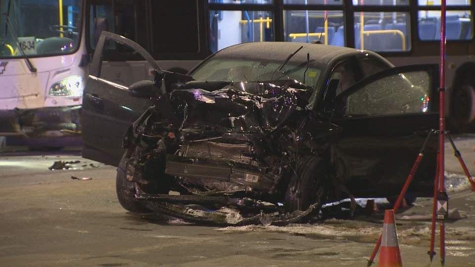 The crash happened at Osborne Street between Carlaw and Brandon Avenue just after 1:30 a.m.

