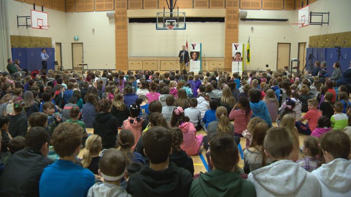 An assembly at École St. Matthew in Saskatoon.