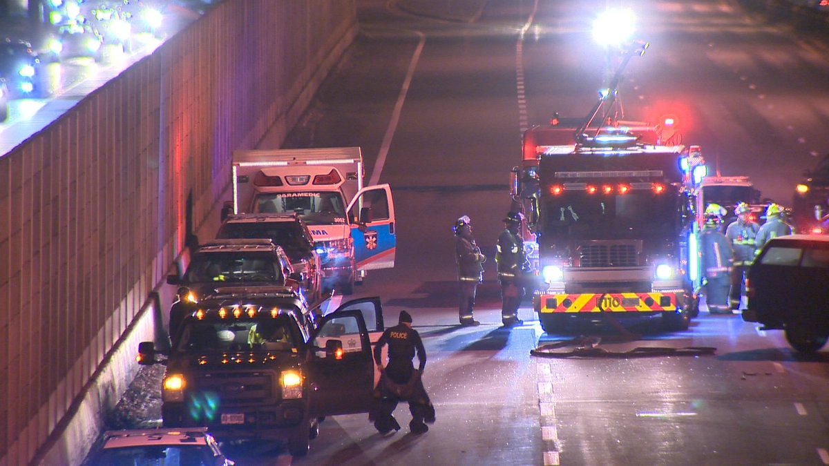 Several people have been sent to hospital following a multi-vehicle collision on the EB QEW at Cawthra on Saturday, January 27th. 