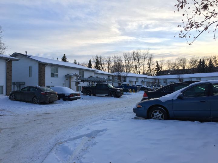 Red Deer RCMP searched an apartment in  Riverside Meadows Tuesday, Jan. 30, 2018 where officers said a device containing "explosive material" was found.
