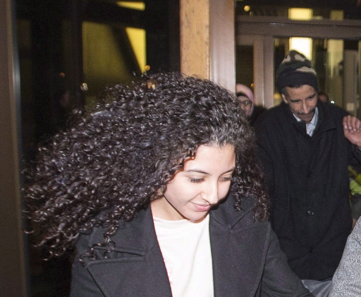 Sabrine Djermane leaves the courthouse in Montreal after being acquitted of ISIS-related terrorism charges on Dec. 19, 2017.