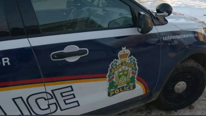 Saskatoon Police Service arrested a man after finding a suspicious vehicle on Saturday.