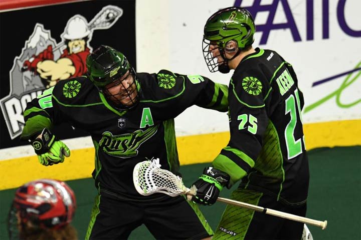 The Saskatchewan Rush slipped past the Calgary Roughnecks 13-12 in overtime on Saturday at Scotiabank Saddledome.