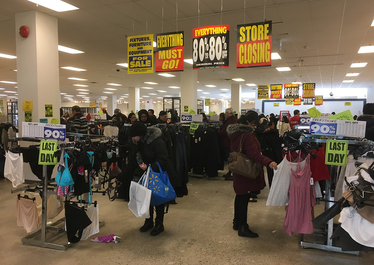 There were a few bargainhunters at Sears at Erin Mills Town Centre in Mississauga on Sunday.
