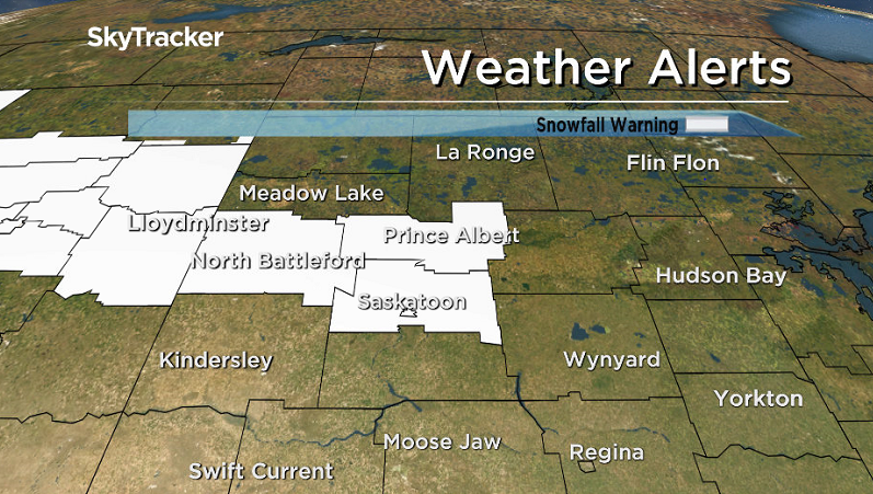 Environment Canada has issued a snowfall warning for the Saskatoon, Prince Albert, North Battleford and Lloydminster areas on Thursday, January 25, 2018.