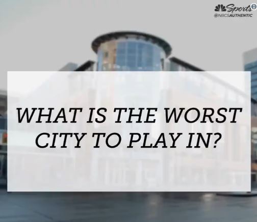 This is the opening graphic in a video in which San Jose Sharks chirp about having to play in Winnipeg. 