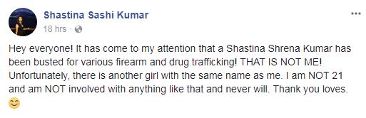 Kumar posted on Facebook to tell