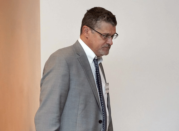 In this Nov. 14, 2017 file photo, Glenn R. Simpson, co-founder of the research firm Fusion GPS, arrives for a scheduled appearance before a closed House Intelligence Committee hearing on Capitol Hill in Washington. 