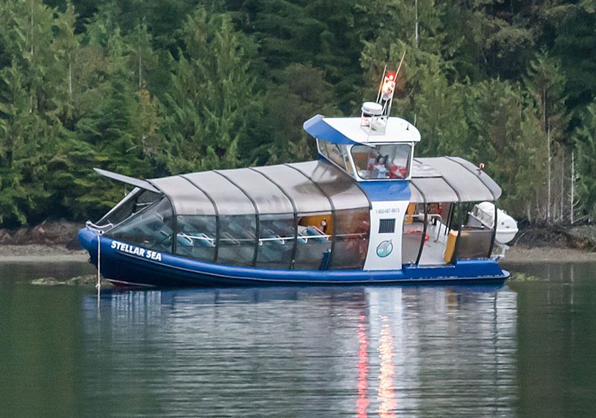 Passenger boat Stellar Sea in Warn Bay, B.C. after running aground. 