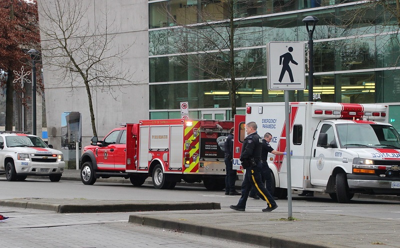 Surrey RCMP were called to the scene at 12:45 p.m.