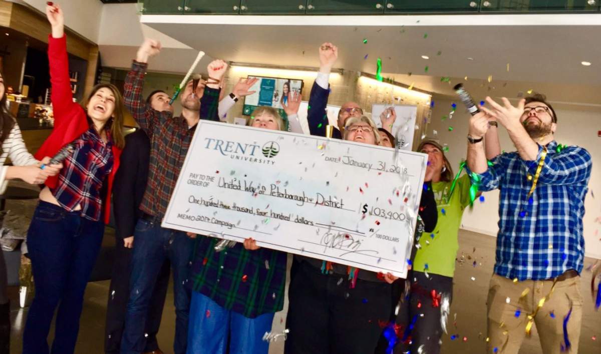 Trent University faculty, staff and retirees raised a record $103,000 for the United Way this year.