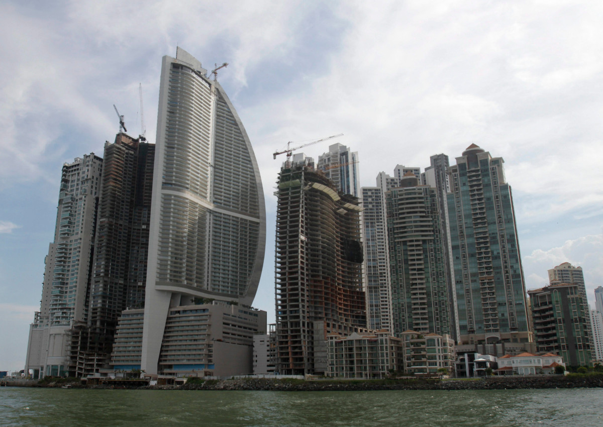  In this photo taken July 4, 2011, shows the Trump Ocean Club International Hotel and Tower, third building from left, in Panama City. 