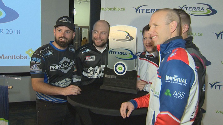 The top seeds pose with the Viterra Championship trophy on Wednesday.