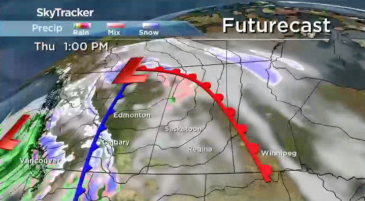 We swing into the warm sector of a system sliding into northern Alberta on Thursday, which will help boost temperatures up even further.