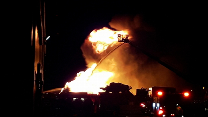 Firefighters had to work quickly last night to prevent a blaze from spreading from a scrap metal business in southeastern Saskatchewan.