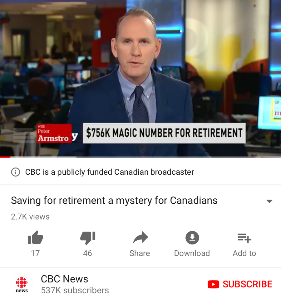 The Daily Beast reports on Redfish, a Berlin-based media startup that’s largely staffed by people with a professional background in Russian state media. “Redfish’s aggressively “grassroots” branding comes amid a more covert and recently exposed Russian effort to infiltrate left-of-center media,” it observes.Twitter took down hundreds of Russian-linked propaganda videos on Vine — after they were asked about them by CNN this week, and after they had millions of views.Prime Minister Justin Trudeau this week told Facebook to do more to curb fake news on its platform, or face action by regulators, the Star reports. (Transparency in political advertising would be more useful, and much more achievable  — Facebook has made some baby steps in this direction but could do much more.)A thread at the Sleeping Giants Twitter account argues that ” … Social media companies have no idea what they’ve built. And now that they’ve all gone haywire, they have no f*ing idea how to fix it.” (Asterisk ours.)That’s been obvious for a while, and a story by Global’s Maham Abedi reinforces the point. She explains how Facebook users in the U.S., trying to stop the spread of a child porn video on Facebook Messenger accidentally made it go viral instead. “The video was accompanied by a message urging people to share it, in hopes of finding the man involved,” she explains. Police urge people not to do this, pointing out that they would be breaking the law themselves.The Russian state tolerates cybercriminals — so long as they operate outside the country, Slate explains.The Chicago Sun-Times has reinstated film critic Richard Roeper, who boosted his Twitter following by buying about 50,000 bots. Under an agreement with the paper, Roeper deleted his Twitter account, which had about a quarter of a million followers, most of them presumably live humans. “Roeper is genuinely contrite — aware, now, that these purchases were improper,” the paper said in a statement. They didn’t have a policy about this before, and now they do: “The Sun-Times will implement a policy to clarify what we thought was obvious — that journalists should not pay to acquire followers on social media.”YouTube says it will start labelling videos produced by government-funded broadcasters, at least for viewers in the United States. Mashable points out that the policy applies not only to state broadcasters like RT, but also to editorially independent public broadcasters like PBS, the BBC or the CBC: “Few would argue against having more information about where a news source’s funding comes from. But this particular move brings with it the possibility of doing more damage than it repairs.” Here’s what U.S. YouTube users see when they view a video on the CBC News YouTube channel:There is a direct line between the release of the Nunes memo and Russian online propaganda promoting a #releasethememo meme, Molly McKew charges in Politico: ” … Computational propaganda — defined as “the use of information and communication technologies to manipulate perceptions, affect cognition, and influence behavior” — has been used, successfully, to manipulate the perceptions of the American public and the actions of elected officials.” Long read, worth your time.In Buzzfeed, Craig Silverman focuses on Tumblr’s fake news problem. “While Facebook and Twitter continue to face intense public and congressional pressure over the activity from trolls working for the Russian Internet Research Agency, Tumblr has somehow managed to escape scrutiny,” he writes. Silverman’s reporting includes a detail of 21st-century journalism: “Tumblr and its parent company, Oath, did not reply to multiple emails with questions from BuzzFeed News. Despite not responding, tracking software shows the emails were opened more than 290 times, and the included links were clicked more than 70 times.”