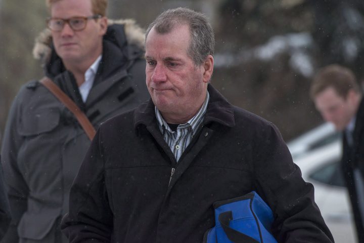 Gerald Stanley enters the Court of Queen's Bench for the fifth day of his trial in Battleford, Sask., Feb. 5, 2018.