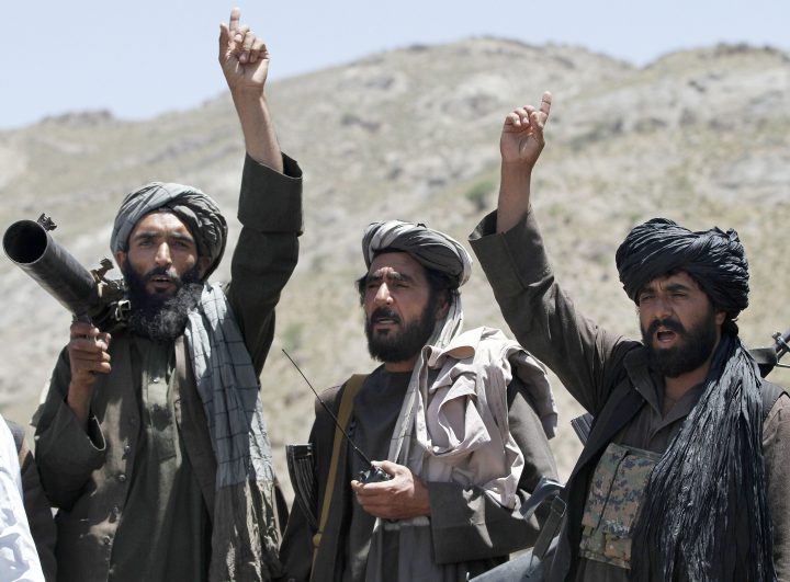 A May 2016 file photo of Taliban fighters. 