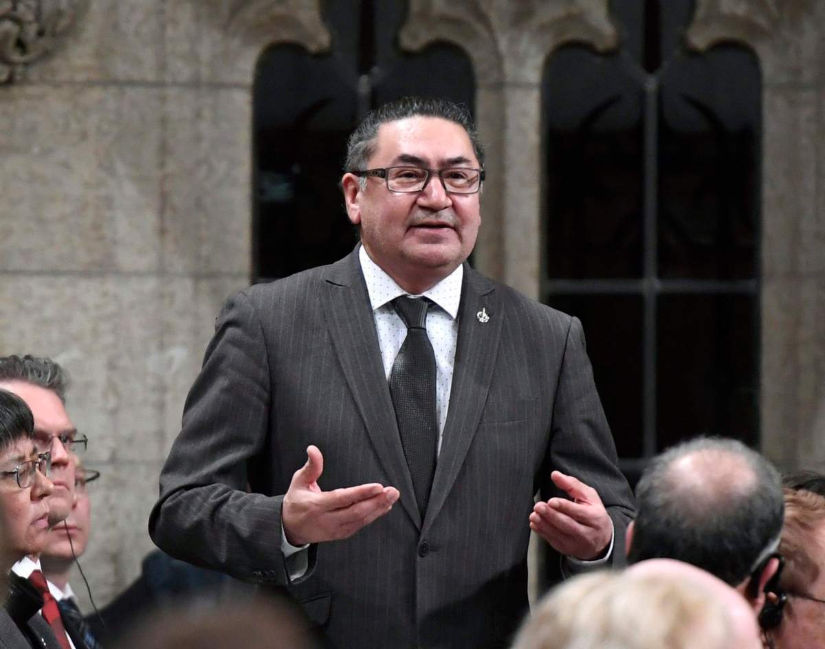 NDP MP Romeo Saganash speaks following Prime Minister Justin Trudeau’s speech on the recognition and implementation of Indigenous rights in in the House of Commons on Parliament Hill in Ottawa on Wednesday, Feb. 14, 2018.