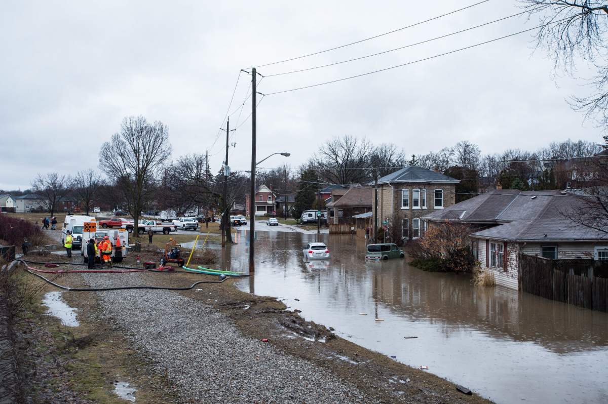 Brantford residents were being evacuated due to flooding along the Grand River after an ice jam upstream of Parkhill Dam sent a surge of water downstream on Wednesday, February 21, 2018. 