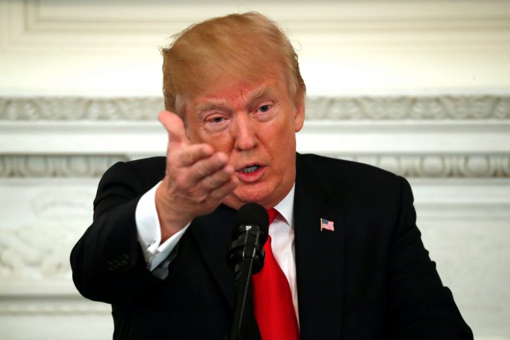 U.S. President Donald Trump holds a discussion about school shootings at the White House on Feb. 26. 