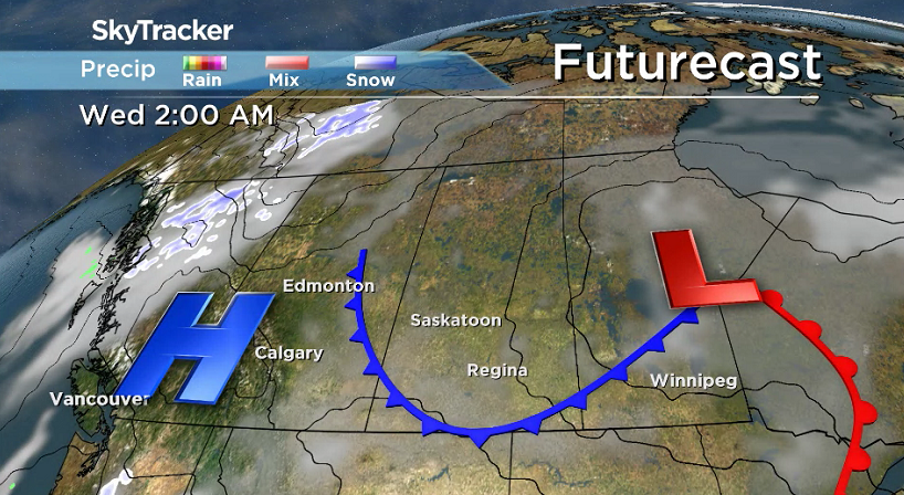 A cold front will drop back in the arctic air early Wednesday morning.