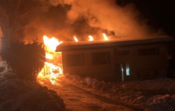 A house was heavily damaged by fire Friday night in Armstrong, B.C.