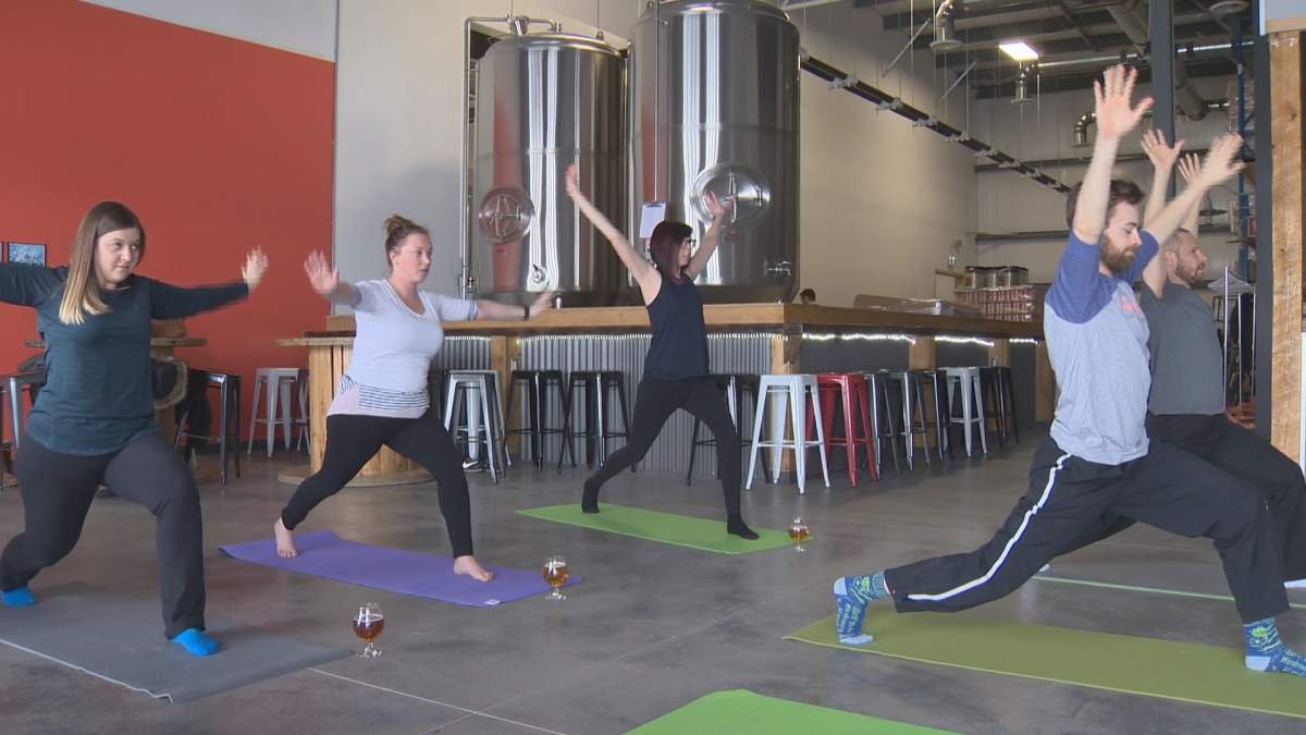 Beer yoga is a trend that is catching on at microbreweries across the country.