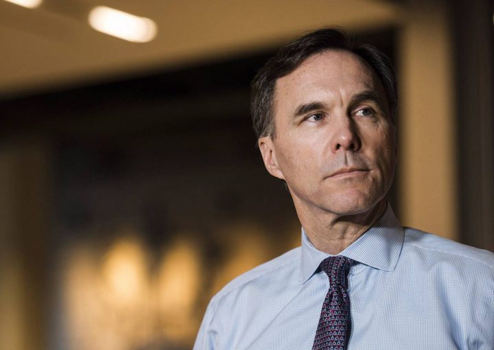 Minister of Finance Bill Morneau speaks to media after meeting with private sector economists, in Toronto on February 16, 2018.