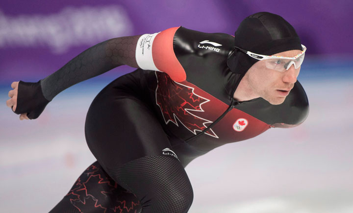 Canada's Ted-Jan Bloemen skates to a silver medal finish in the men's 5000 metre speed skating final at the 2018 Olympic Winter Games, in Gangneung, South Korea, Sunday, February 11, 2018. 
