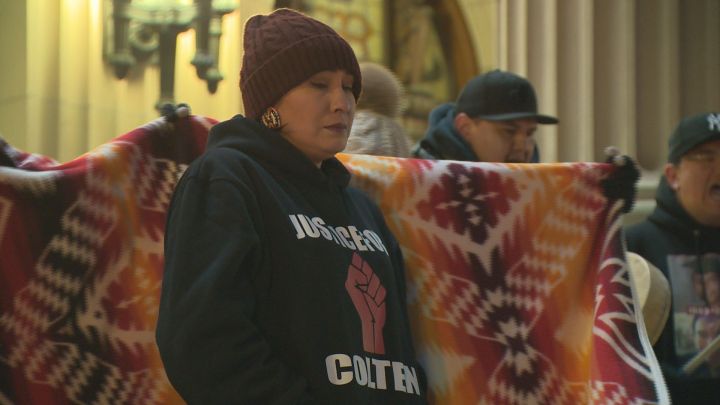One week after a jury acquitted a Saskatchewan farmer in the shooting death of 22-year-old Colten Boushie, a rally was held at the Alberta legislature to honour Boushie's life and to show support for his family.