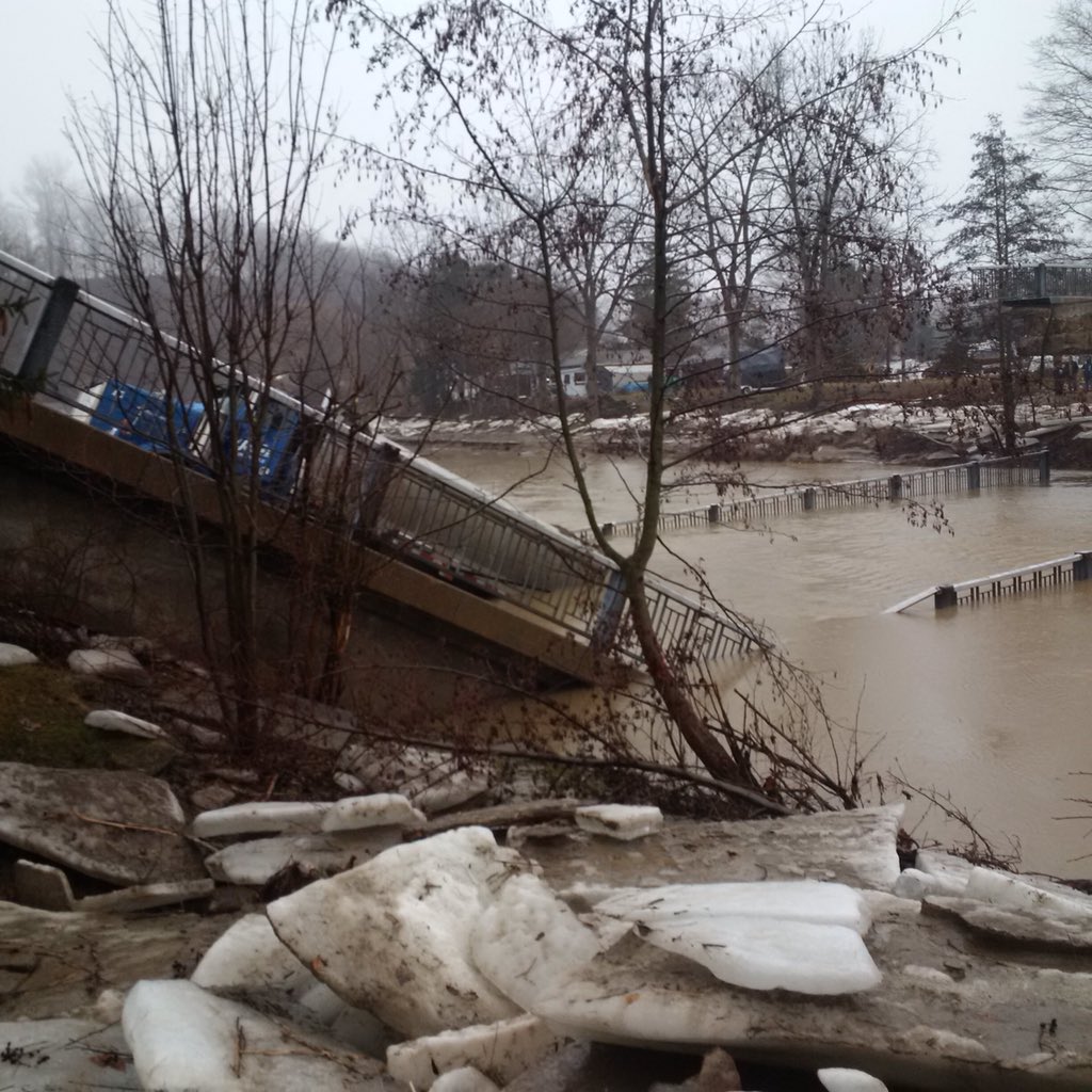 The Imperial Road bridge collapsed on Friday, Feb. 23, 2018.