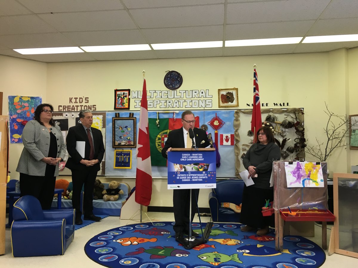 Representatives from federal and provincial government gathered in Winnipeg Friday to announce new funding for child care and early learning. 