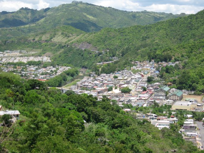 Aerial view of the municipality of Comiero in Puerto Rico, U.S.A.