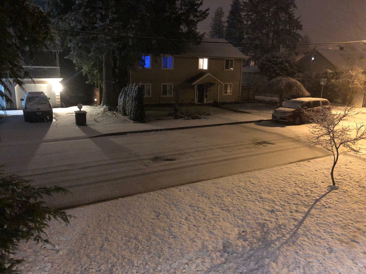 Snow in Coquitlam this week.