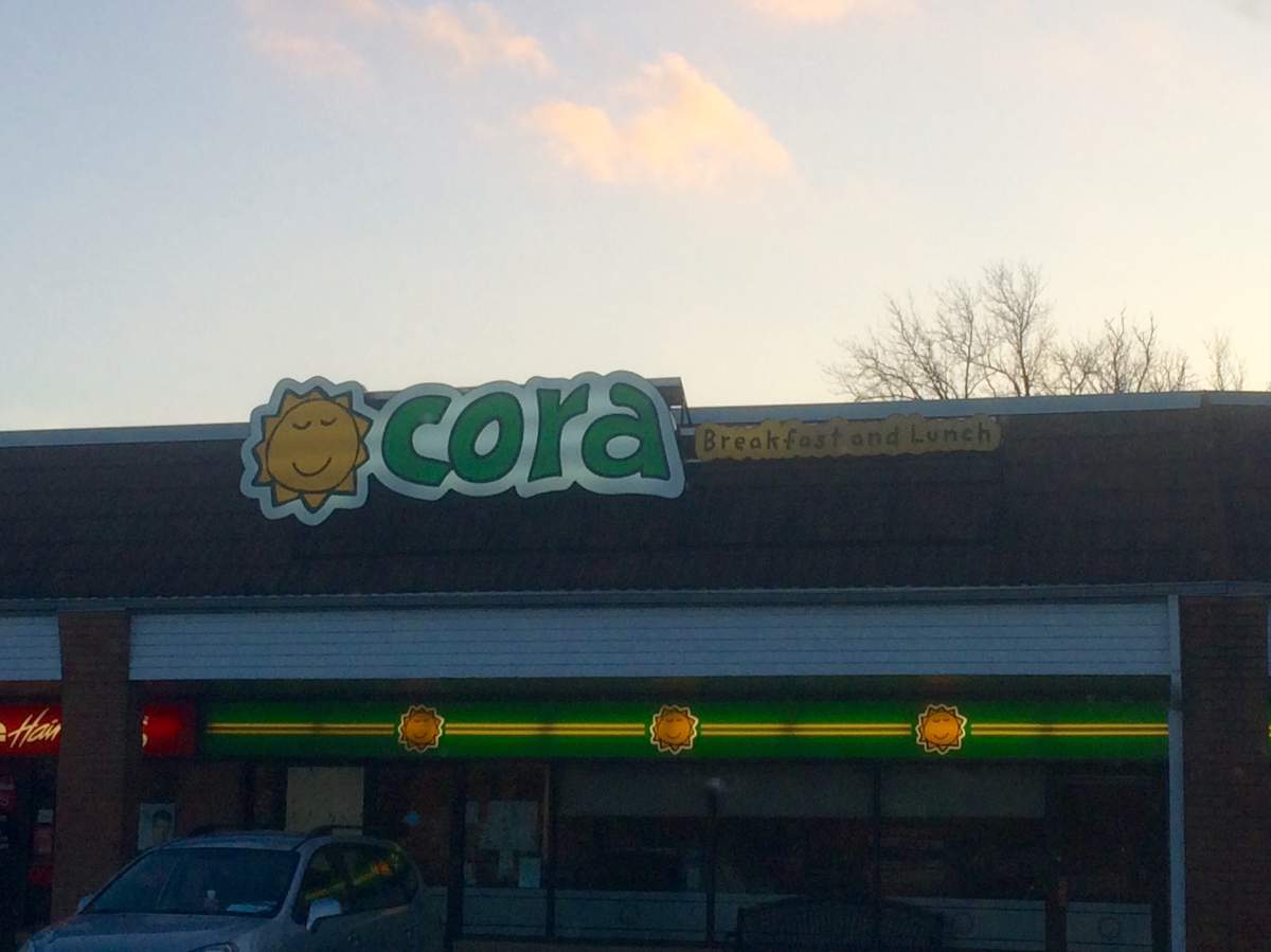 Firefighters were called to the Cora restaurant on Wilson Street West shortly after 4 p.m. on Friday.