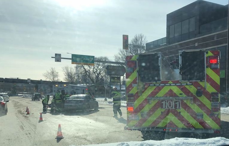 Lanes are blocked off on Main Street heading southbound Thursday afternoon.