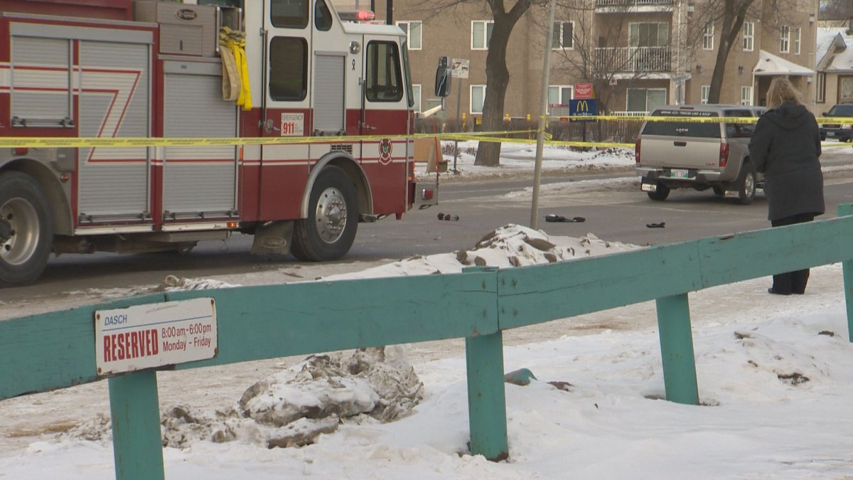 Clothing can be seen at the intersection of St. Anne's and Varennes after a child was hit and killed by a vehicle in February. A new city report recommends several changes to the intersection.