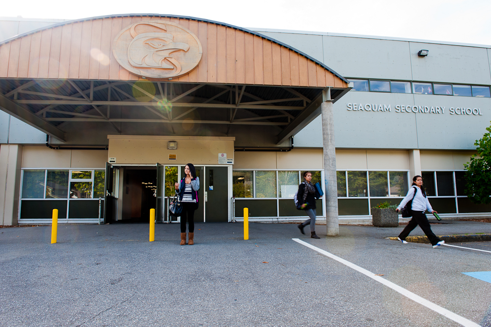 Seaquam Secondary School was put under a "code yellow" on Monday. 