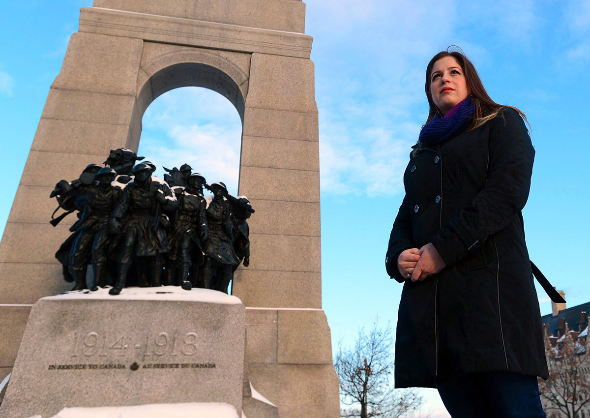 Sarah Lockyer who works for National Defence is pictured at the National War Memorial in Ottawa on Wednesday, Dec. 21, 2016. 