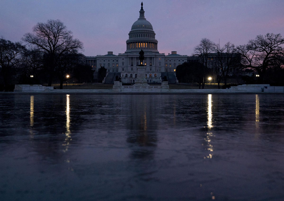 The Capitol Dome of the Capitol Building at sunrise, Friday, Feb. 9, 2018, in Washington. 