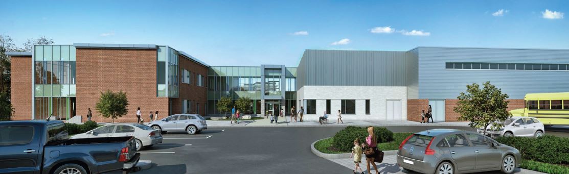 The east entrance to the proposed new elementary school in East City in Peterborough