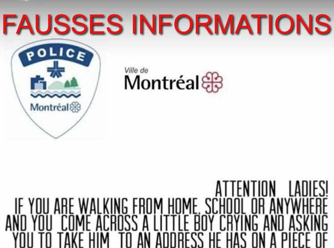 ‘Gang rape’ warning is a hoax according to Montreal police - image