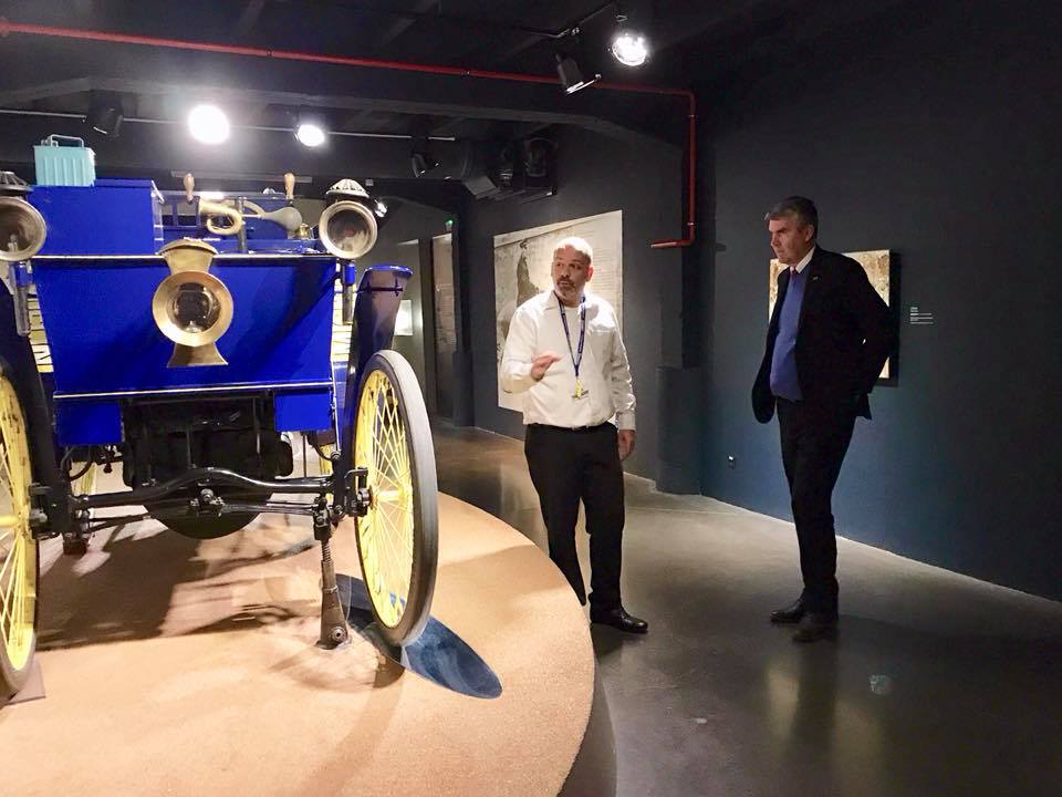 Nova Scotia Premier Stephen McNeil (right) is pictured during a trip to Michelin in France.