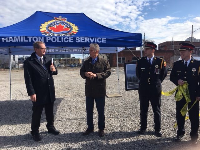 Hamilton Police and members of the police services board have broken ground on a long awaited forensics building. 