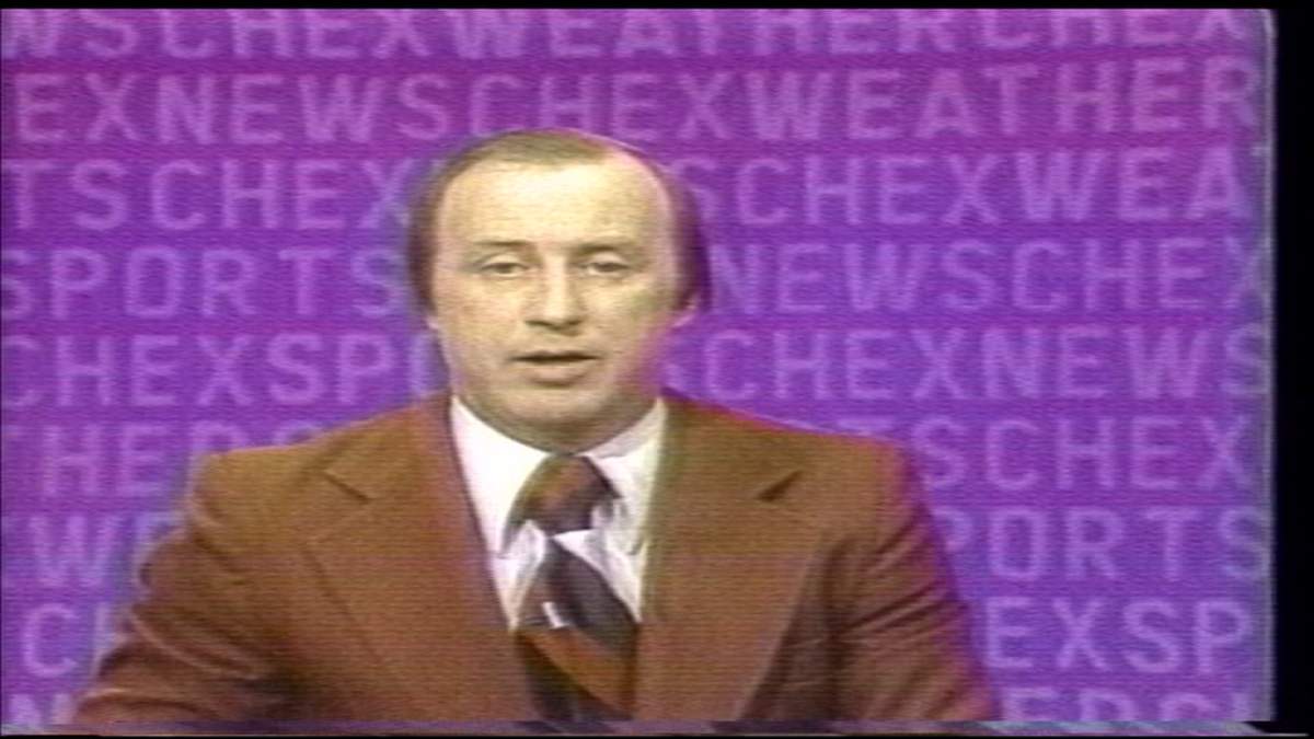 Gary Dalliday seen during a CHEX-TV broadcast in the 1970s
