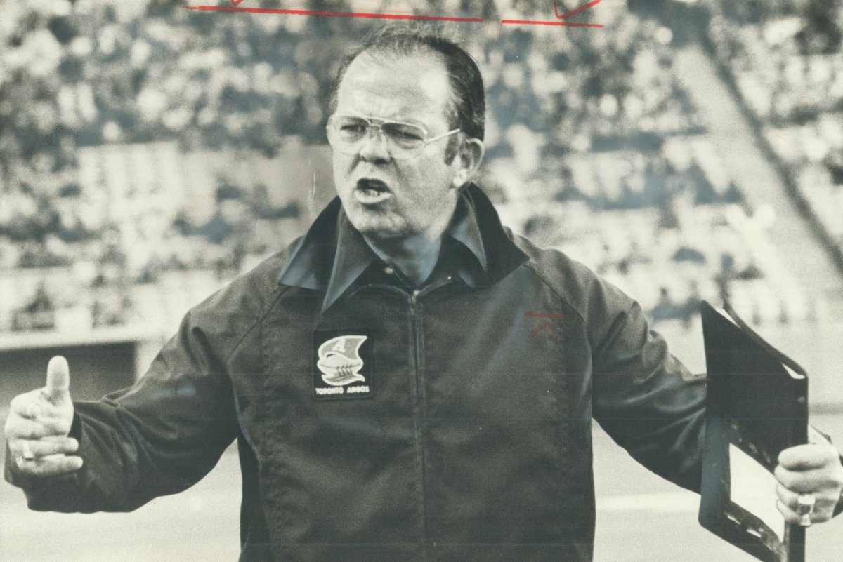 Former Argos coach and GM Leo Cahill is shown in a 1977 file photo.