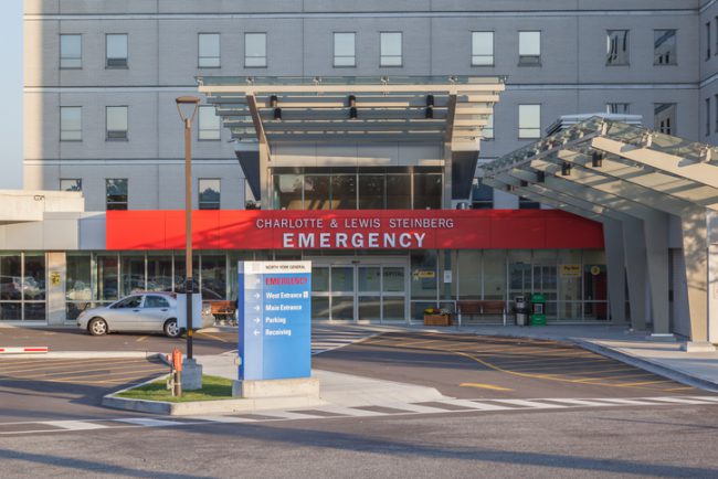Emergency entrance of North York General Hospital in Toronto seen Oct. 5, 2016.