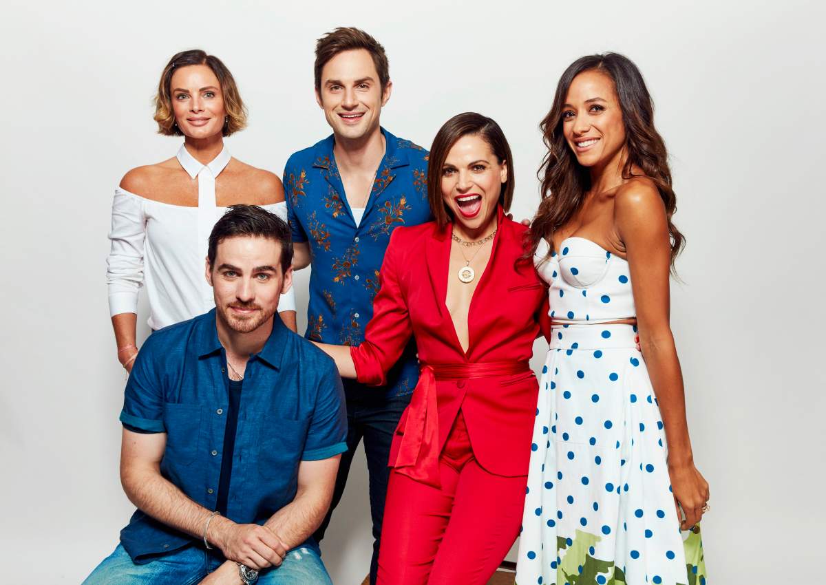 Actors Gabrielle Anwar, Andrew J. West, Colin O'Donoghue, Lana Parrilla, and Dania Ramirez from ABC's 'Once Upon A Time' poses for a portrait during Comic-Con 2017 at Hard Rock Hotel San Diego on July 22, 2017 in San Diego, California. 