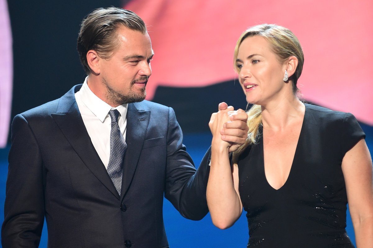 Kate Winslet and Leonardo DiCaprio are seen on stage during the Leonardo DiCaprio Foundation 4th Annual Saint-Tropez Gala at Domaine Bertaud Belieu on July 26, 2017 in Saint-Tropez, France. 